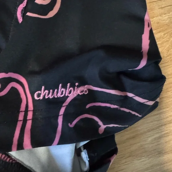 CHUBBIES The Pretty Pallet Performance Flamingo Print Golf Polo Size Large VGUC - Picture 5 of 5